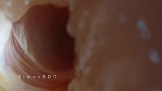 The guy found a way to find out what happens inside the anus during sex